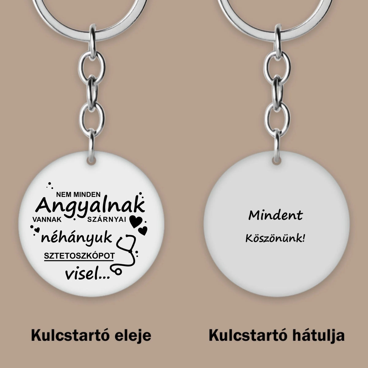 Ajándék orvosnak, gravírozott kulcstartó