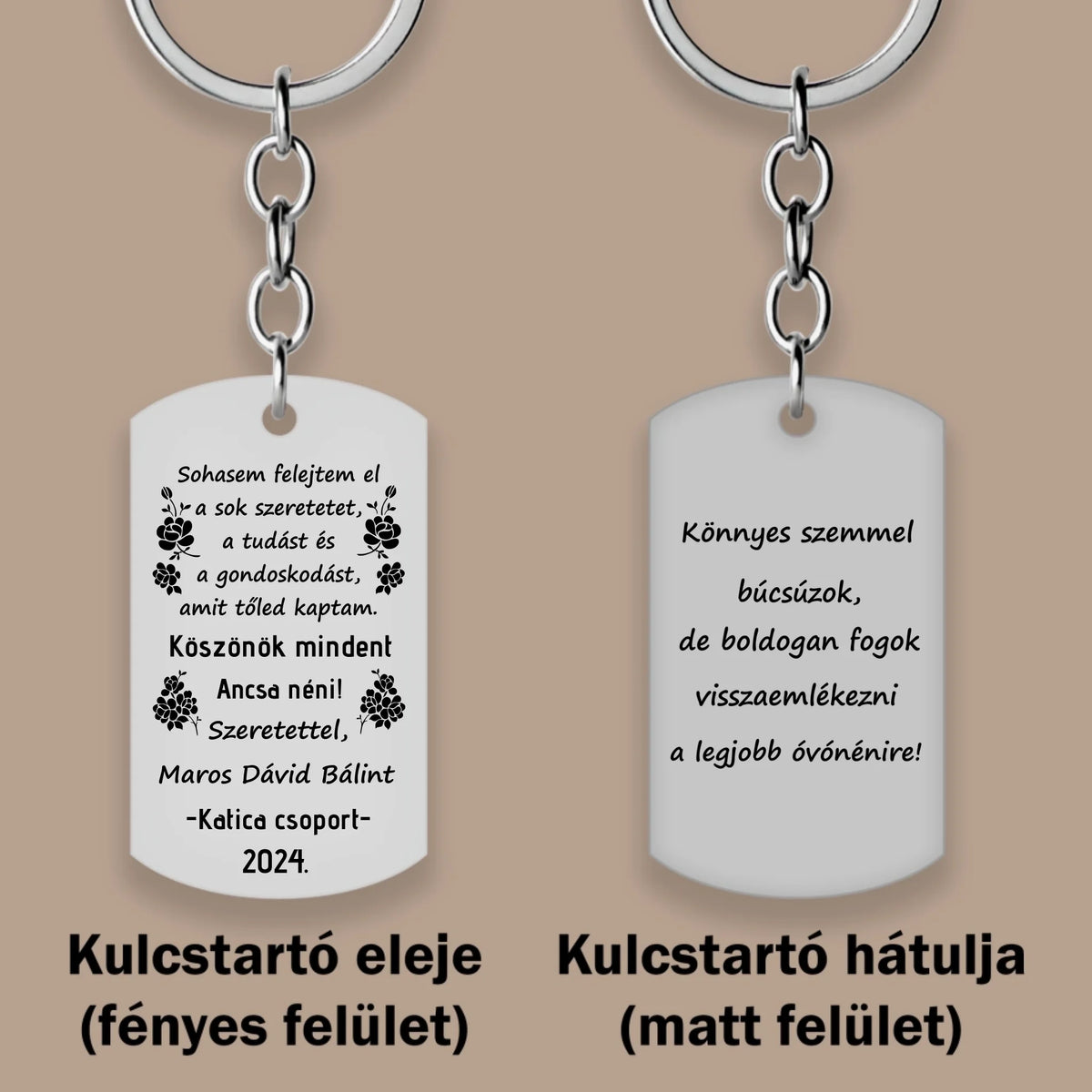 Ajándék óvónéniknek, egyedi kulcstartó