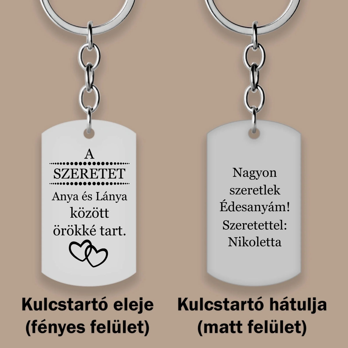 Anya-lánya ajándék kulcstartó