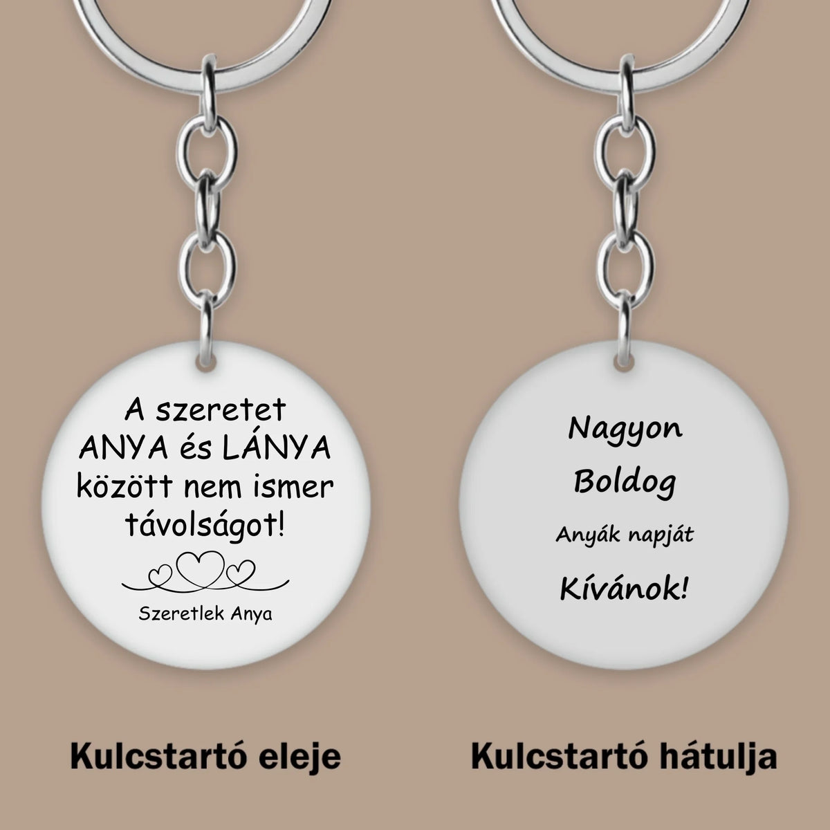 Anya-lánya szeretet, anyák napi kulcstartó