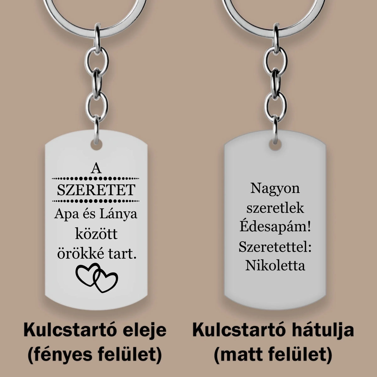 Apa-Lánya kulcstartó, ajándék apának