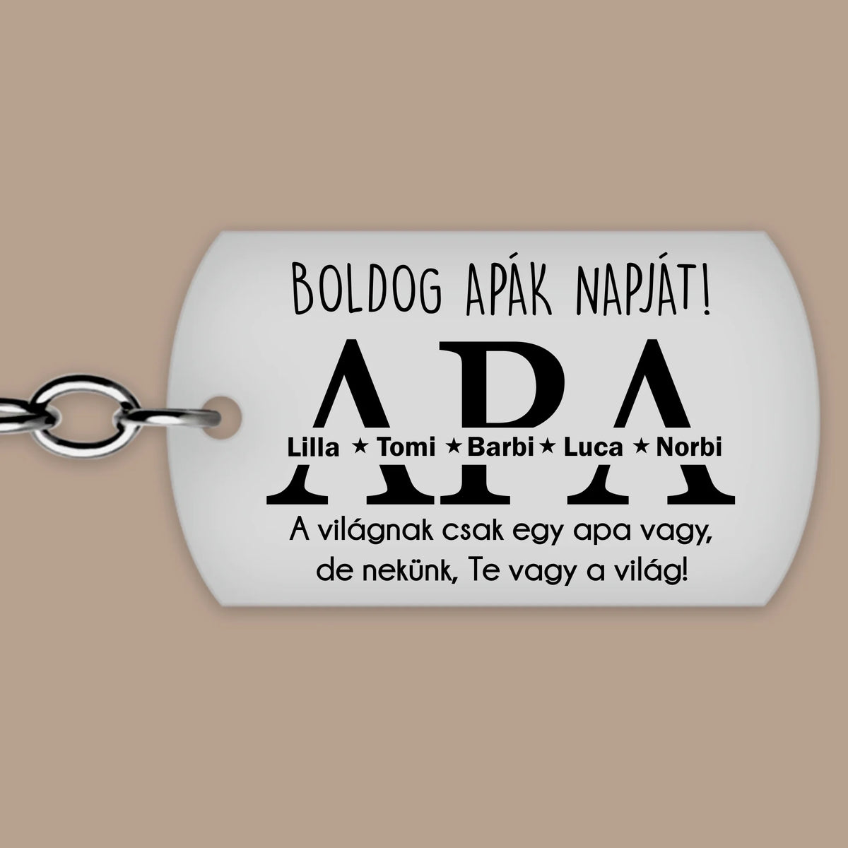 Apák napi kulcstartó - gravírozott ajándék