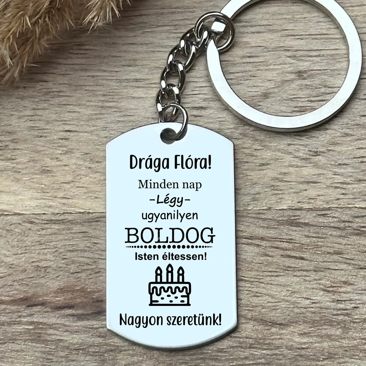 Egyedi szülinapi ajándék - boldog szülinap kulcstartó
