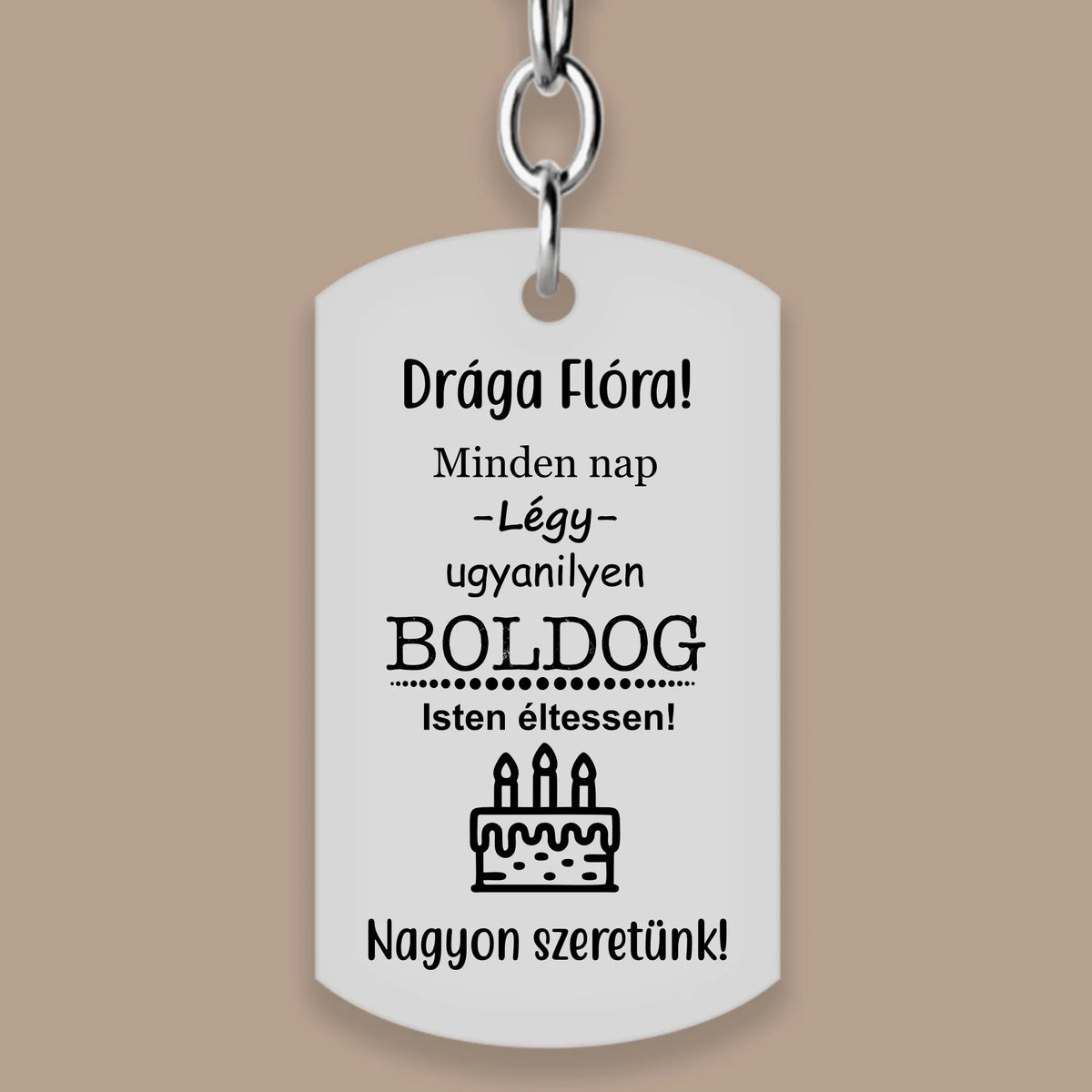 Egyedi szülinapi ajándék - boldog szülinap kulcstartó