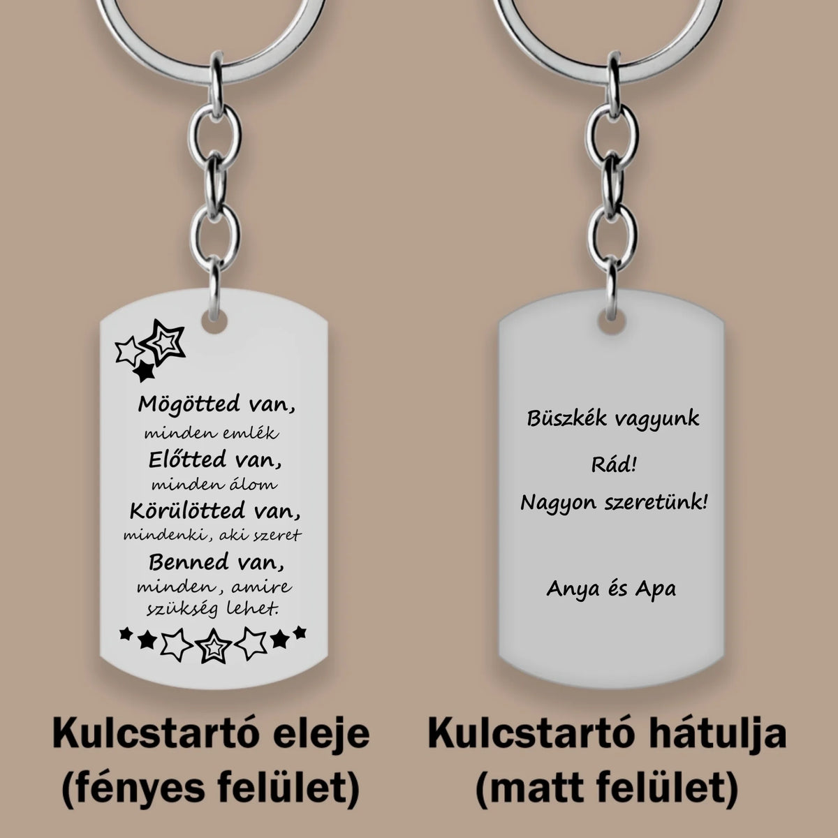 Érettségi ajándék – gravírozott kulcstartó