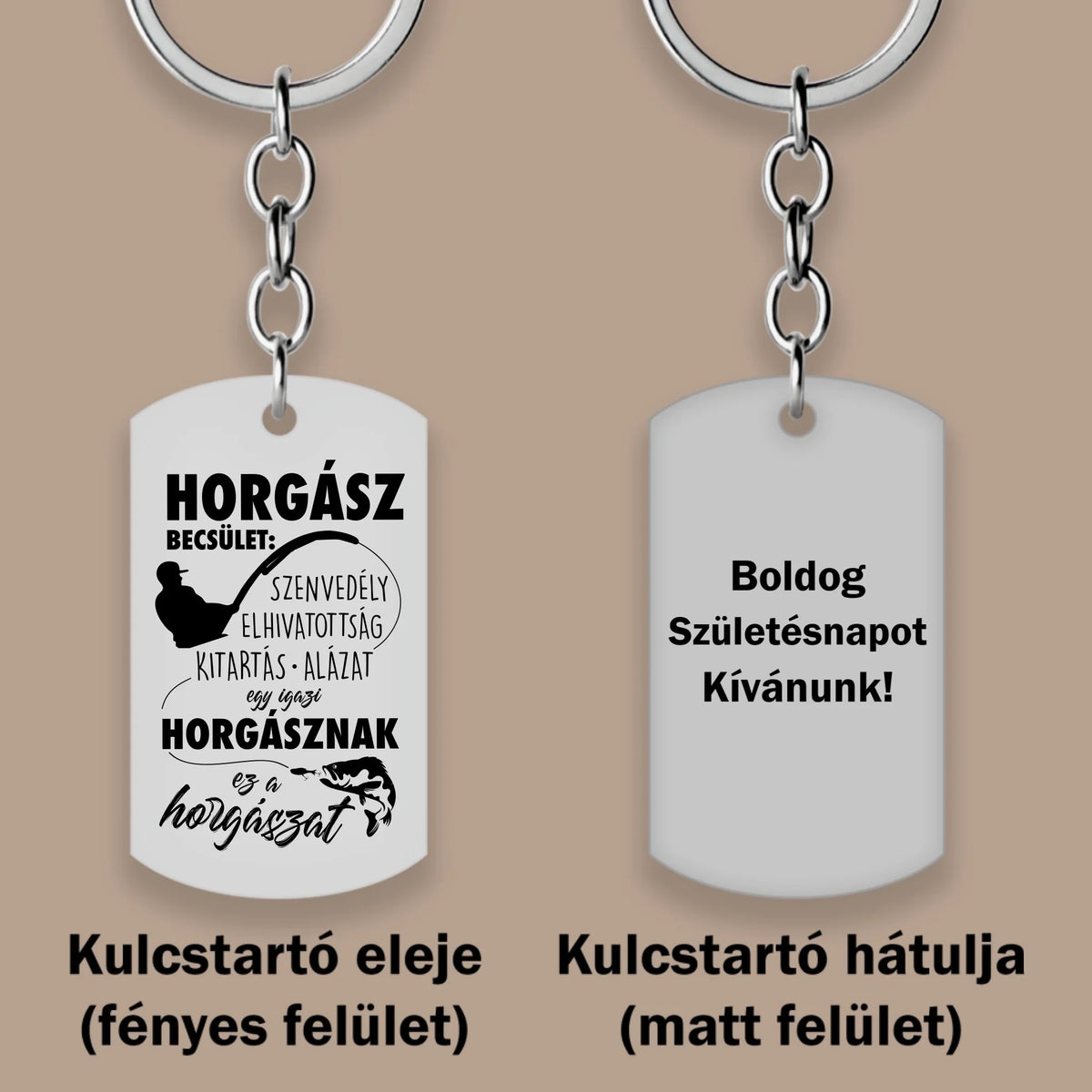 Horgász becsület – horgászos kulcstartó férfiaknak-
