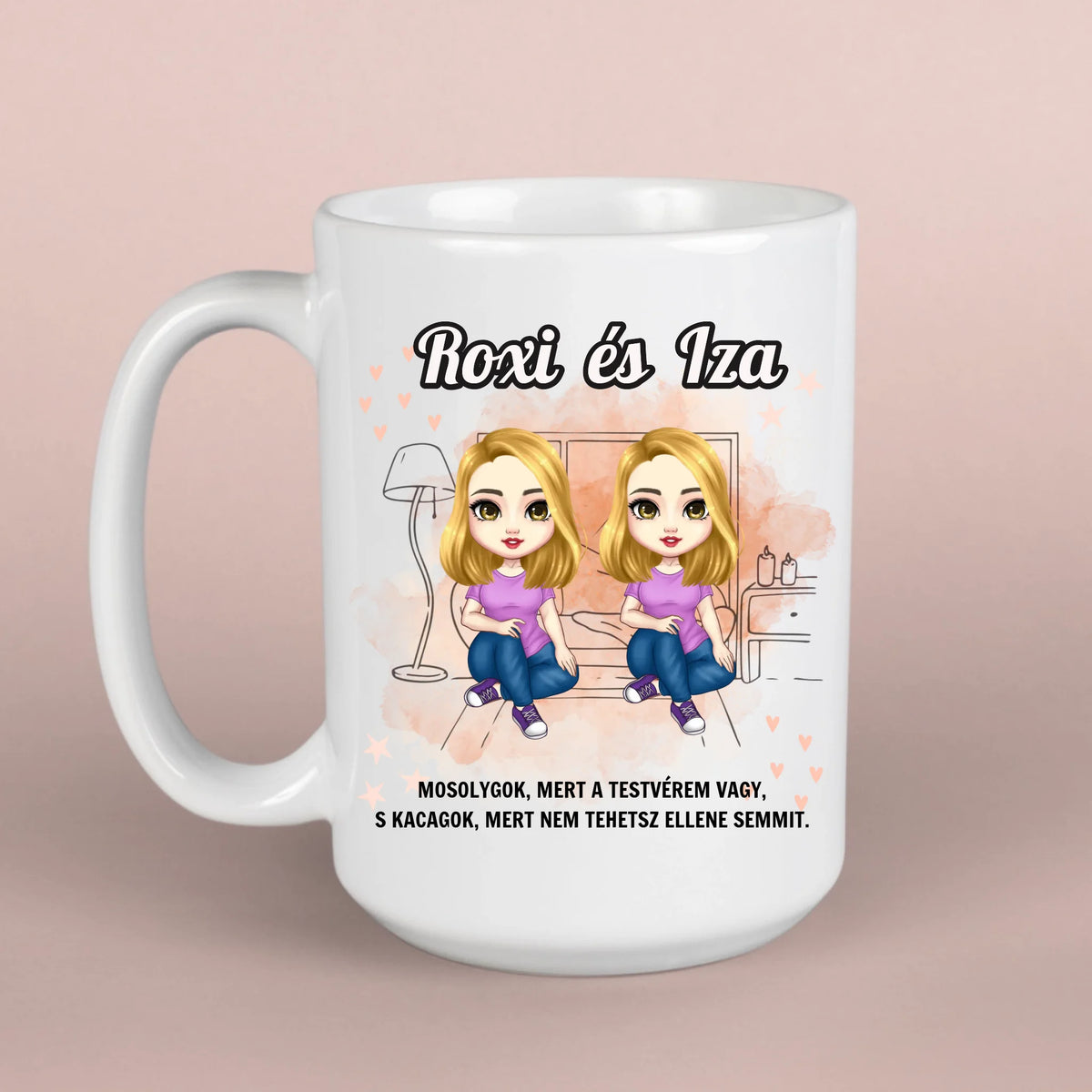 Cuki bögre lánytestvérnek - személyre szabható