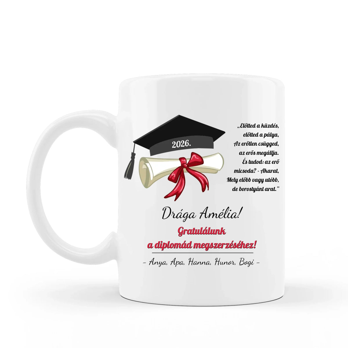 Diploma ajándék lánynak - egyedi bögre