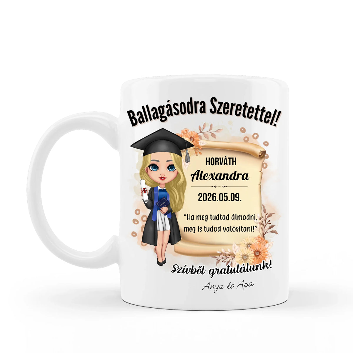 Ballagásra ajándék - lányos bögre