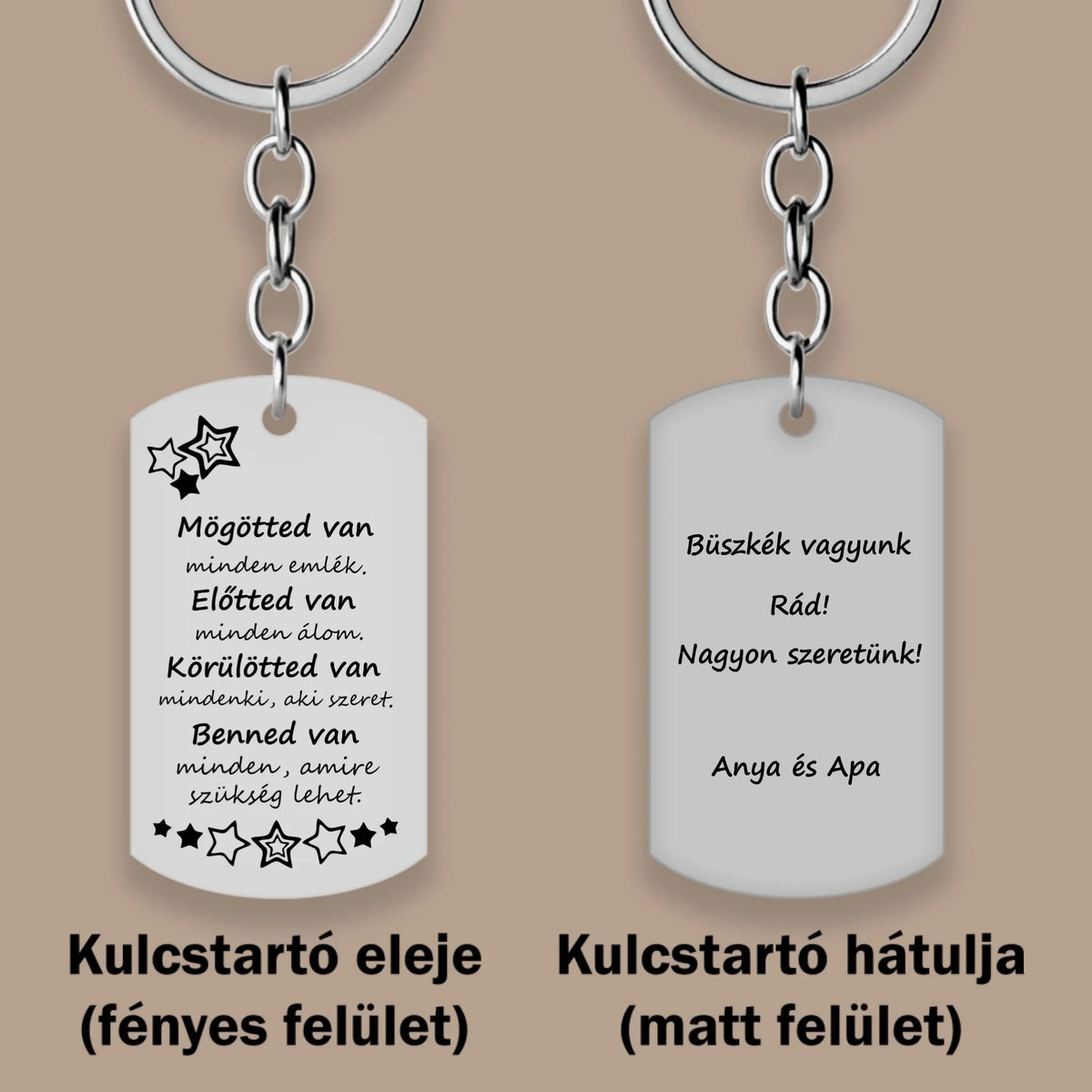 Érettségi ajándék – gravírozott kulcstartó