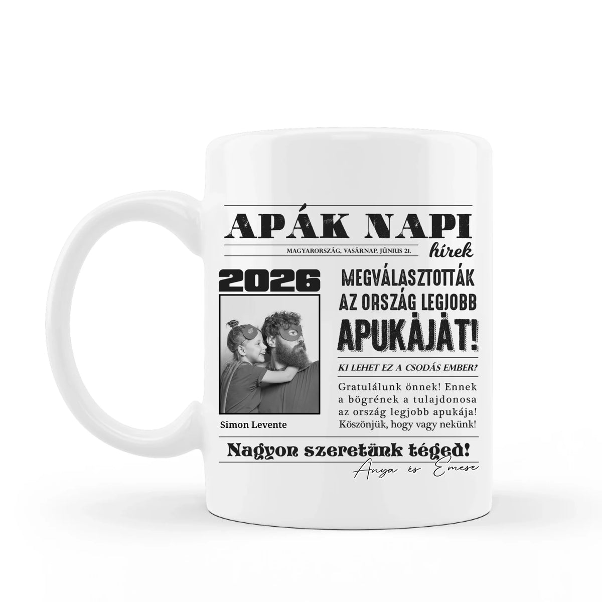 Apák napi hírmondó - bögre