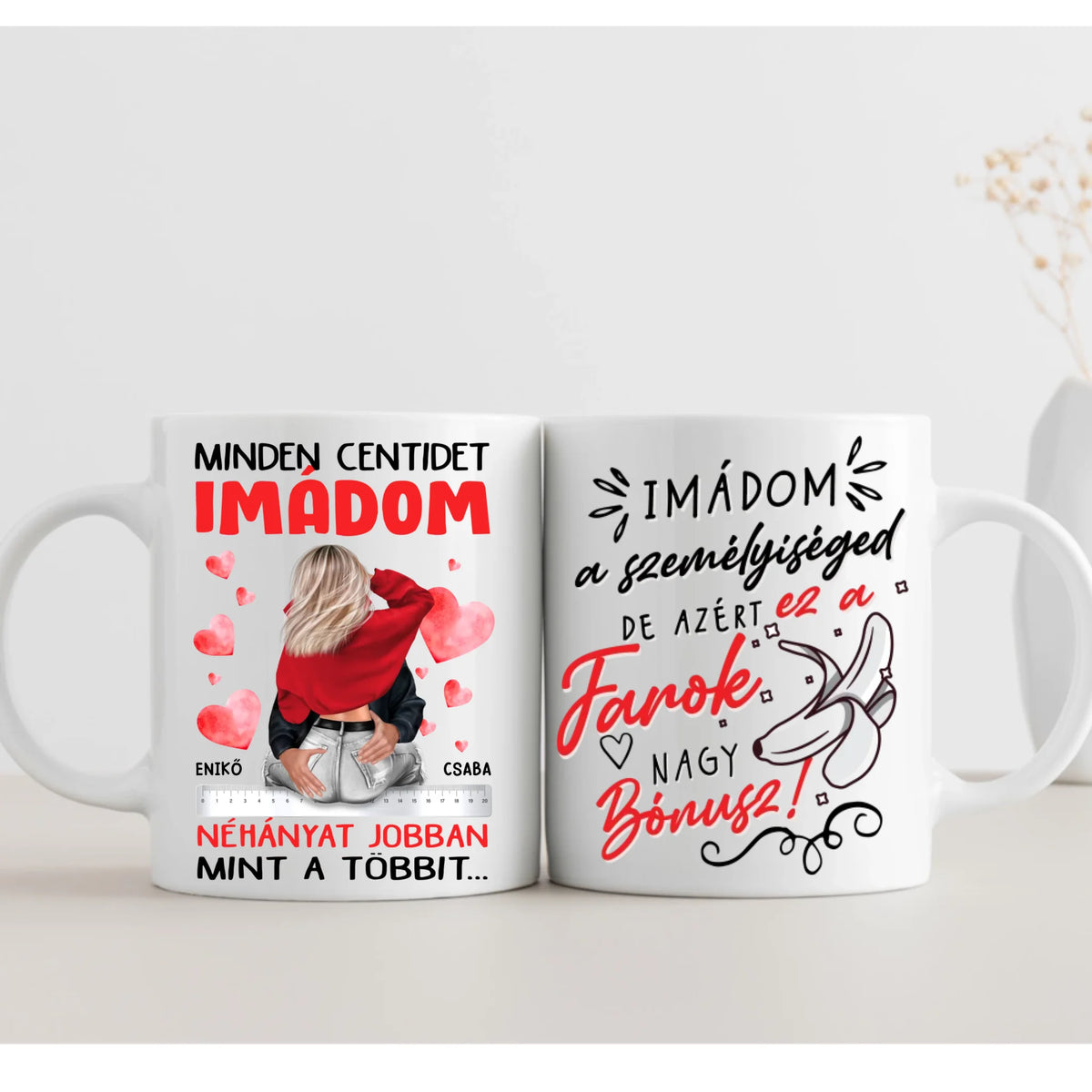 Minden centidet imádom - humoros bögre pároknak