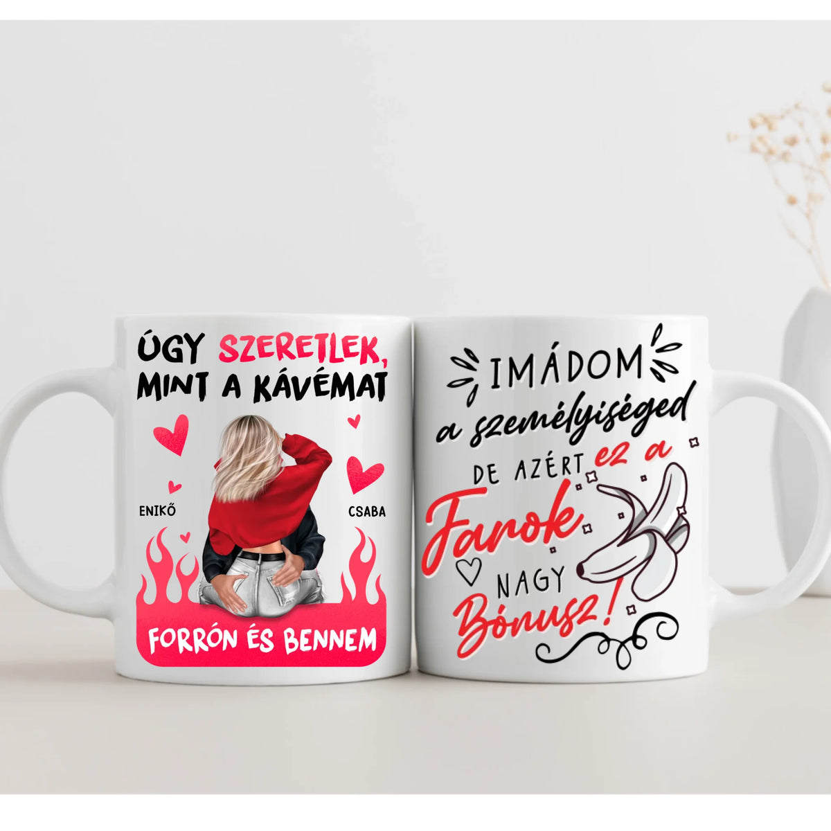 Úgy szeretlek, mint a kávémat - bögre pároknak