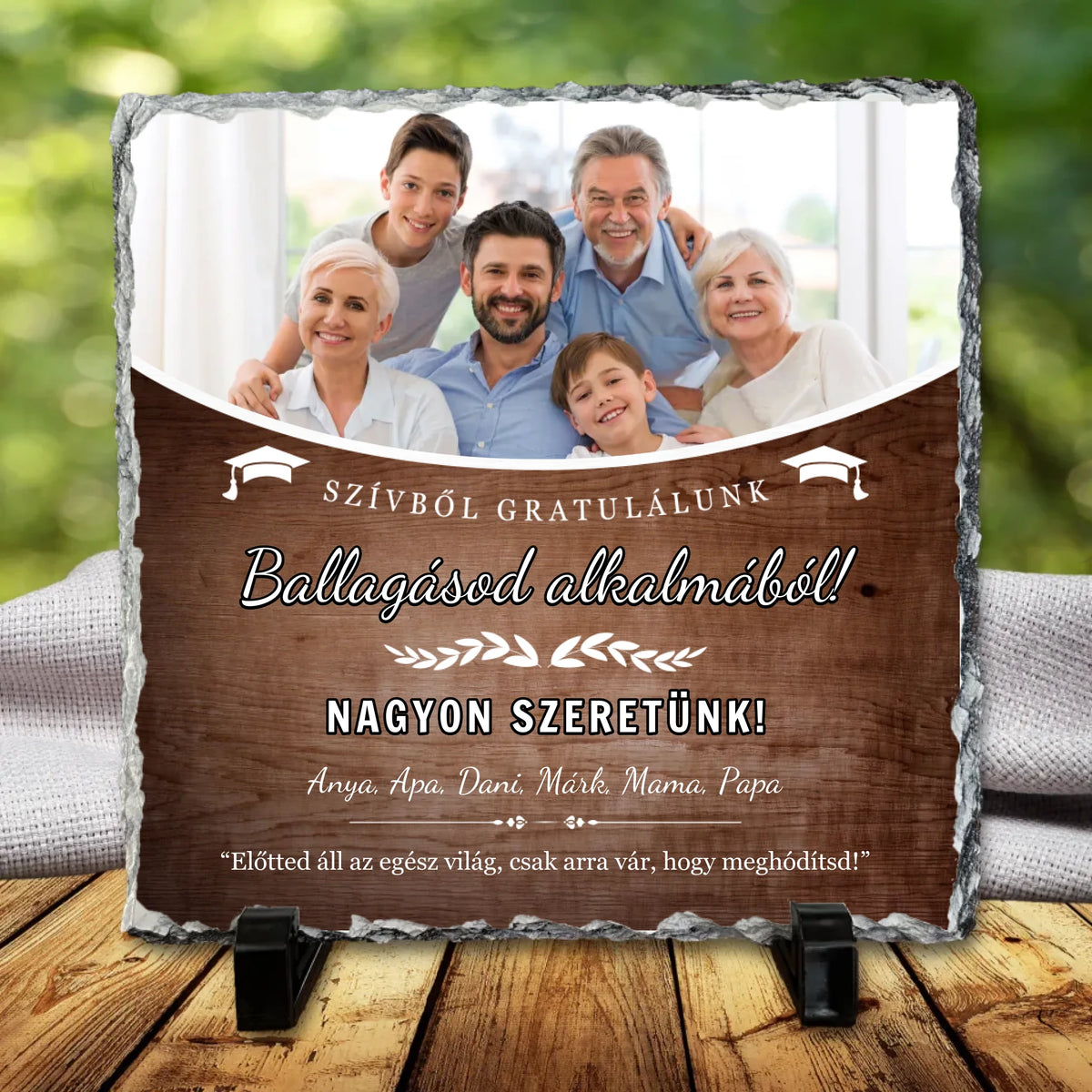 Ballagási dekor kőtábla - saját fotóval