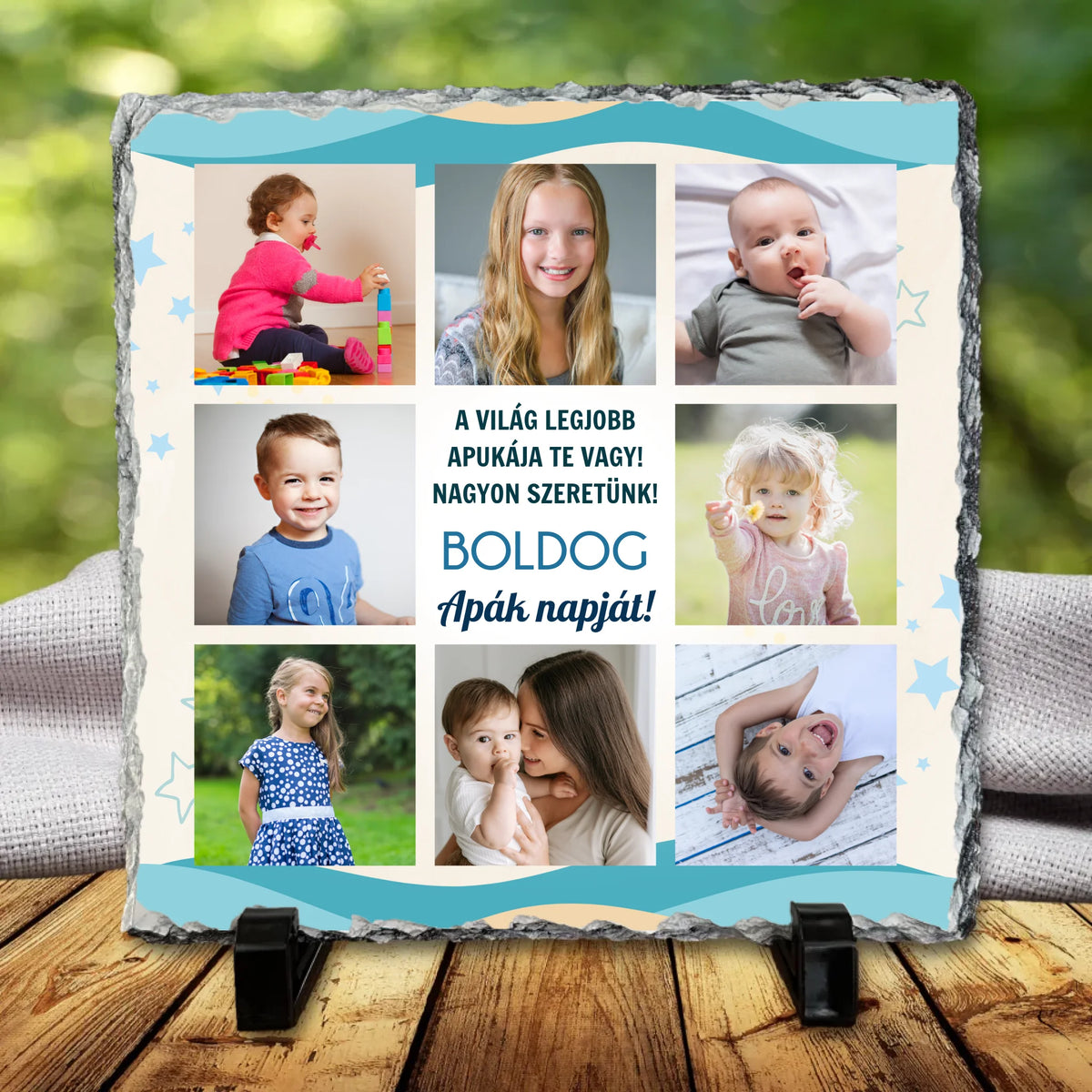 Fényképes ajándék apának - apák napi kőtábla