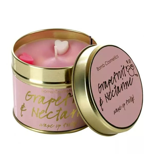Grapefruit és nektarin, rózsaszín tégelyes gyertya
