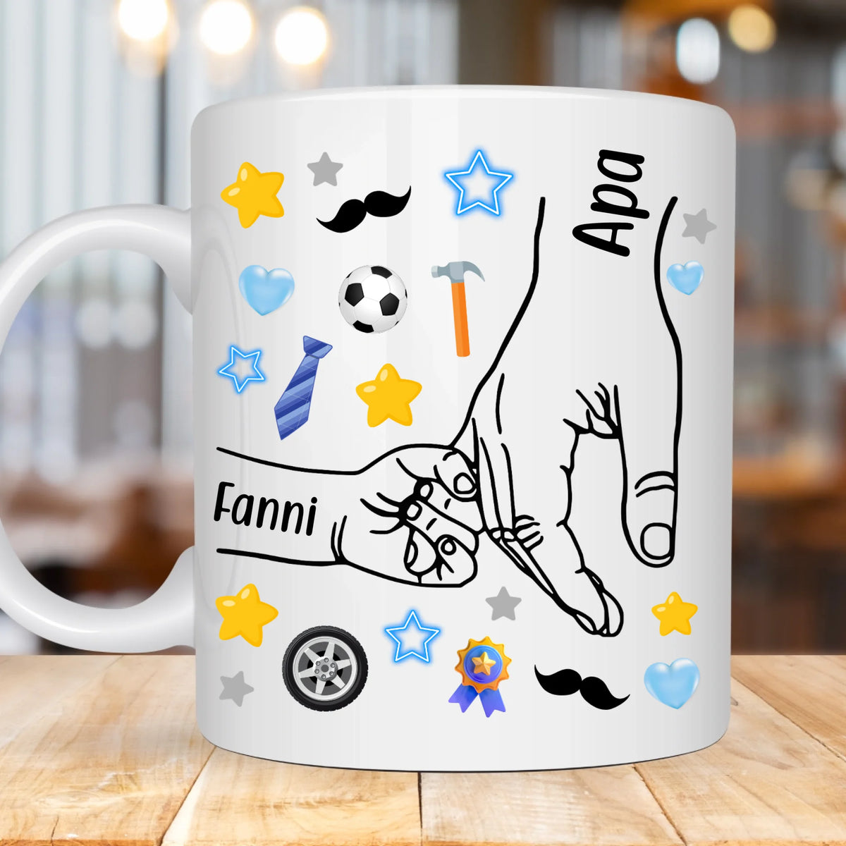 Kéz a kézben bögre édesapának