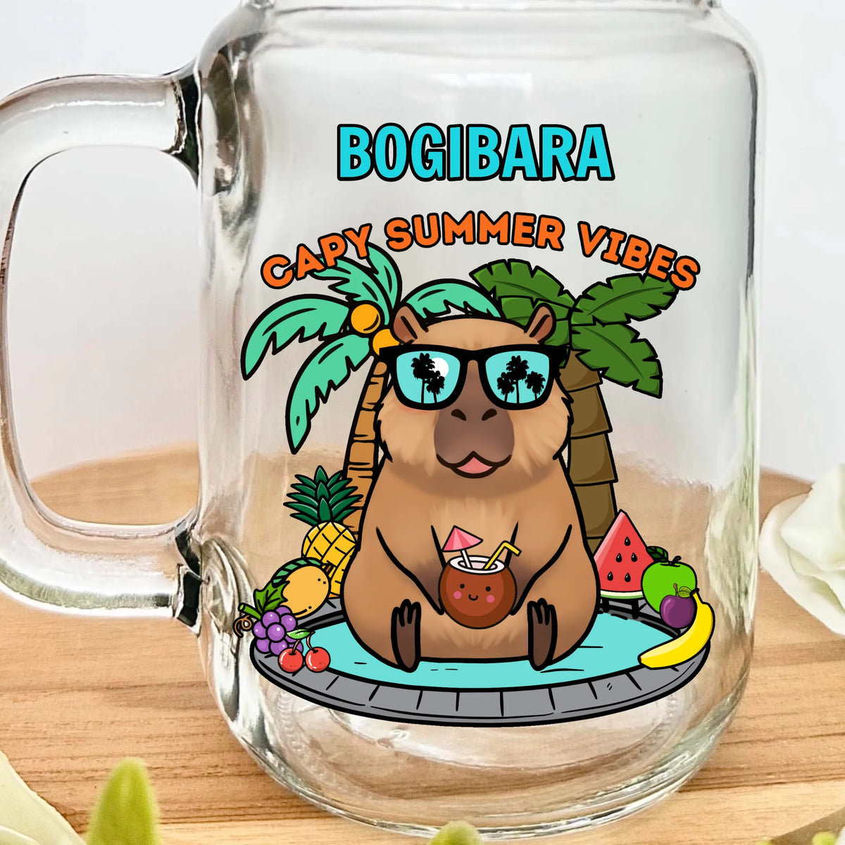capybarás üveg pohár nyárra