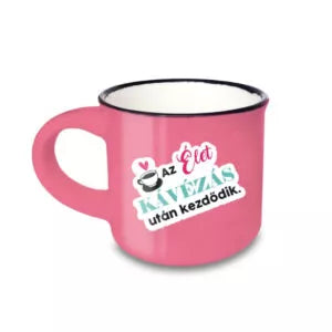 Rózsaszín kávéscsésze, kávéimádóknak