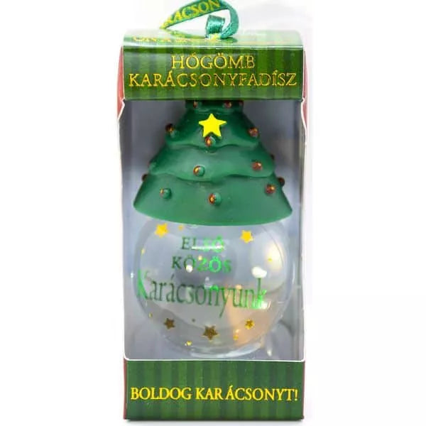 Karácsonyfás hógömb - első közös karácsonyunk