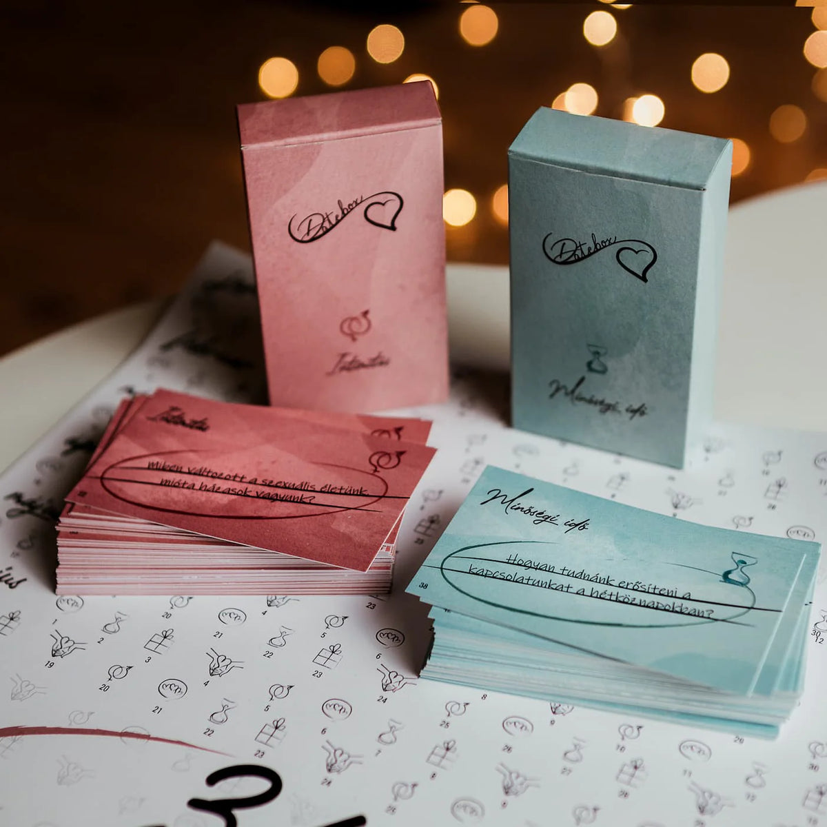 datebox kártyajáték pároknak, romantikus ajándék 