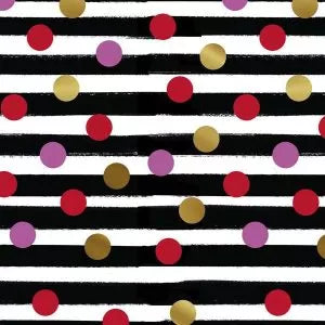 Pöttyös és csíkos csomagolópapír tekercs, csomagolópapír szülinapra, ajándékcsomagolás