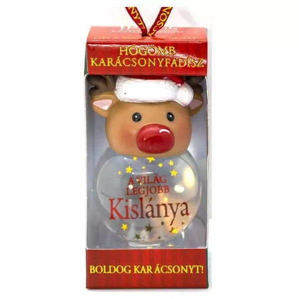 Rénszarvasos hógömb - a világ legjobb kislányának